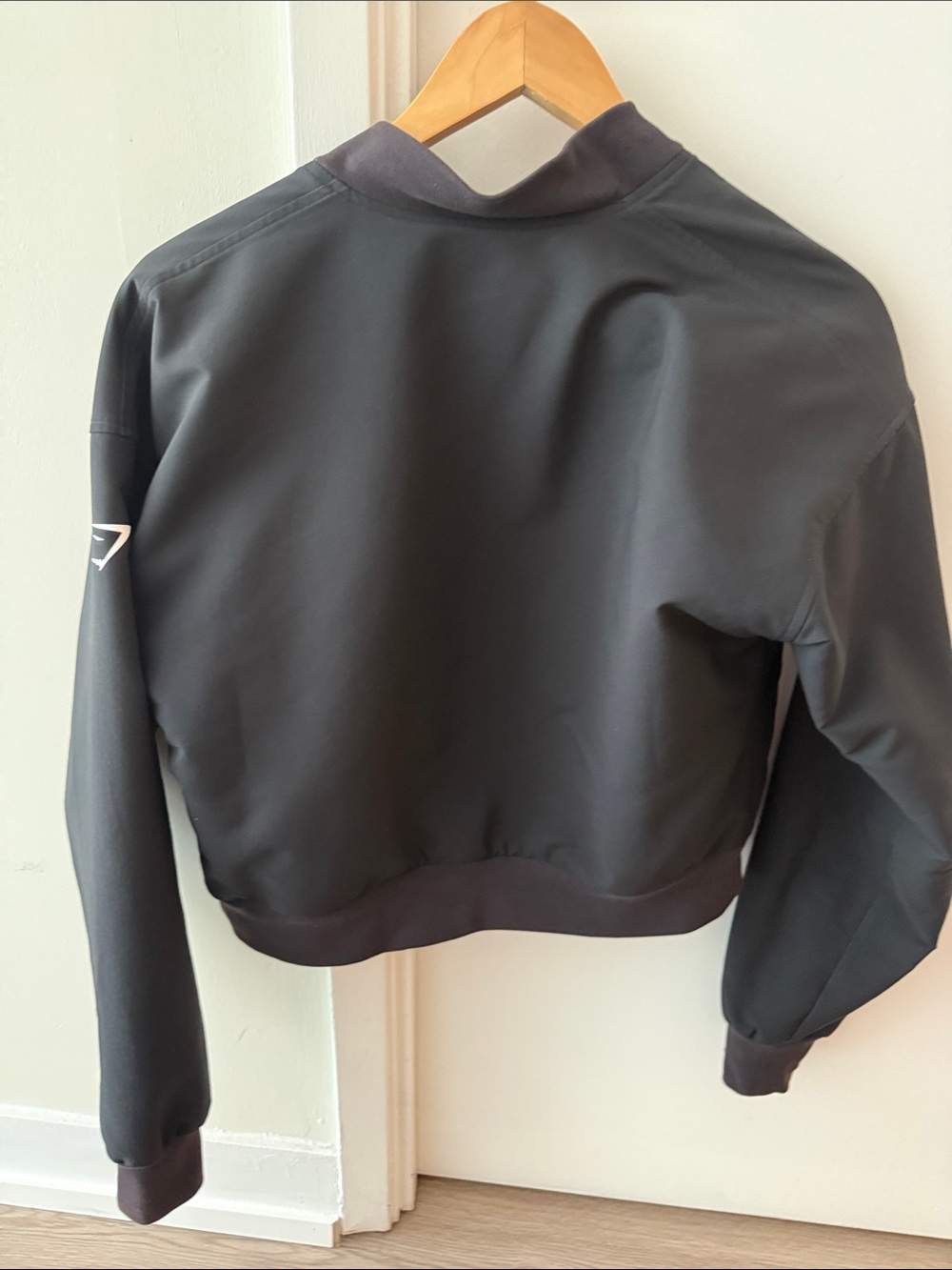 Gymshark Women's Black Bomber Jacket with Zip Chest Pocket - Picture 3 of 3